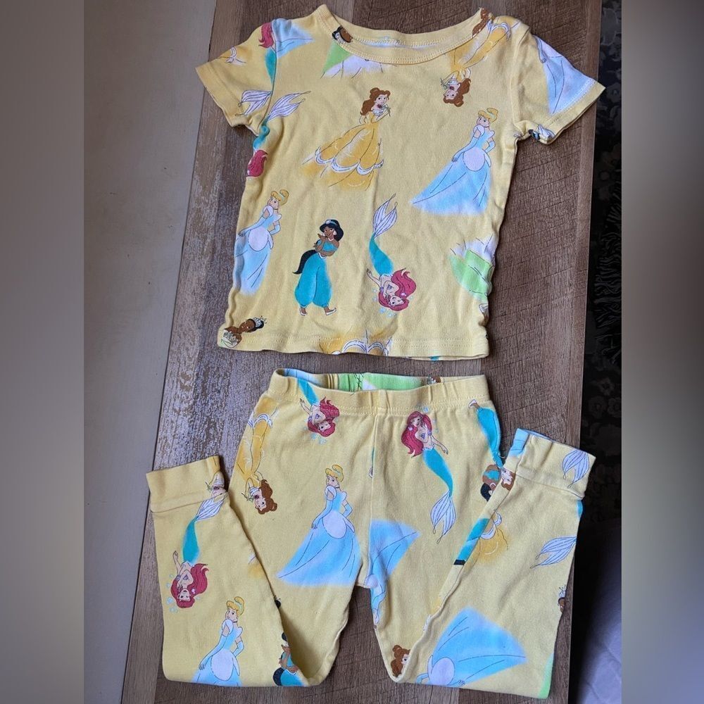 Disney Princess Yellow and Blue Kids Pajama Set